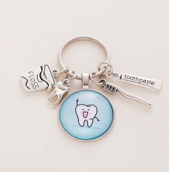 Bespoken For Accessories - NEW Dental Dentist Keychain Bag Charm Tooth Brush Paste ~ Gift Affordable Unisex